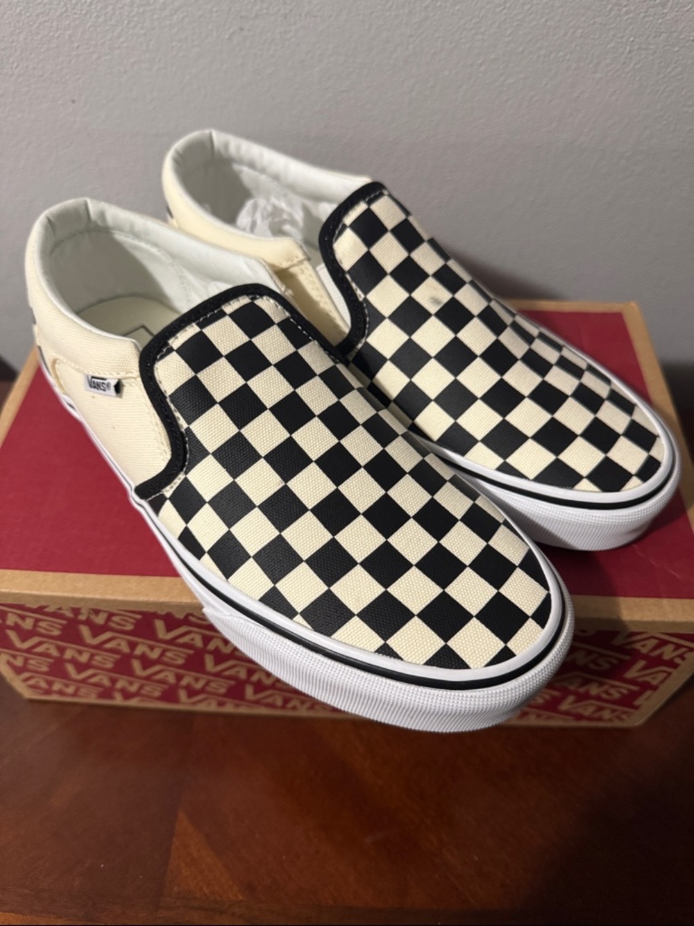 NIB Vans Slip-On Checkerboard Canvas Shoes